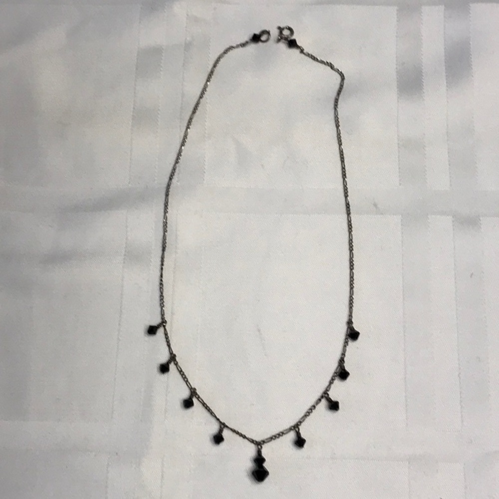 Delicate Black Faceted Bead Necklace